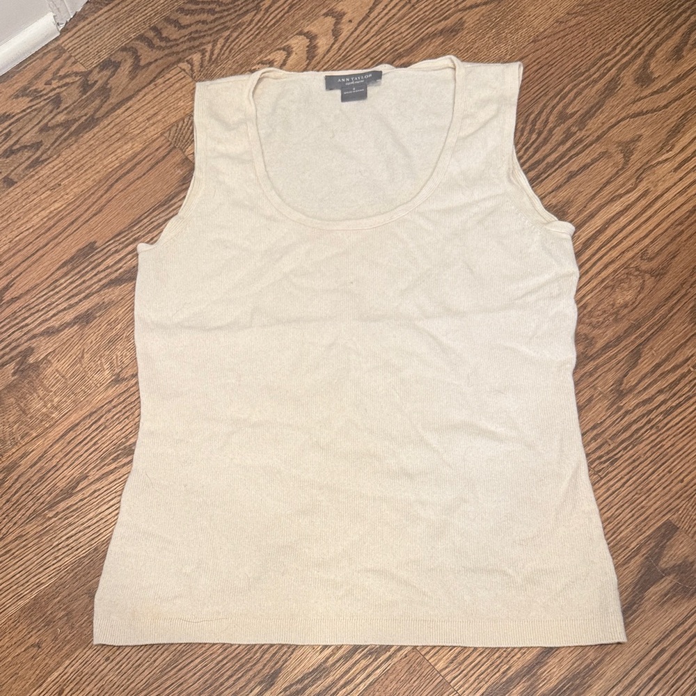 Ann Taylor Cream Cashmere Tank Top